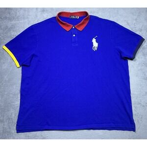 Polo Ralph Lauren Polo Shirt Mens 5XB Big Pony Royal Blue Pique Normcore Dadcore